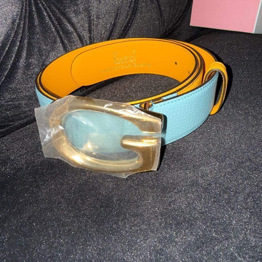 Brand New With Box And Dustbag Gucci Two Tone Belt Gold Buckle